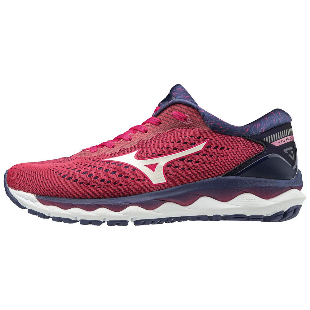 Women's Mizuno Trail Running Shoes Rose White WAVE SKY 3 Shoes - J1GD190201